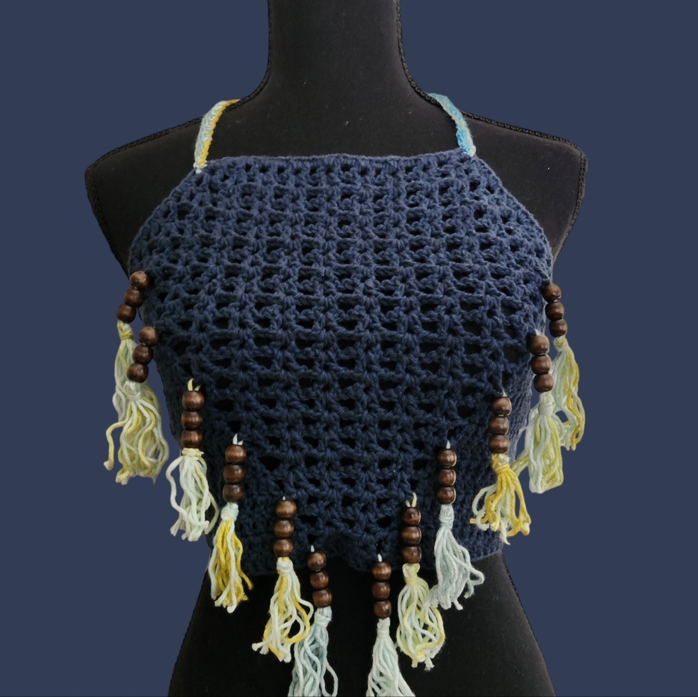 Crochet Beaded Crop Top